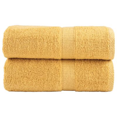 vidaXL Premium Soap Towels SOLUND 2pcs Gold 30x30cm 600gsm