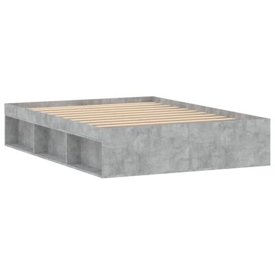 vidaXL Bed Frame without Mattress Concrete Grey 135x190 cm Double