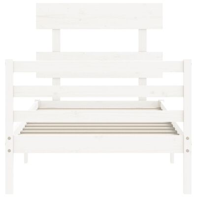 vidaXL Bed Frame without Mattress White 90x200 cm Solid Wood