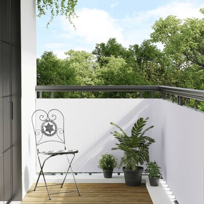 vidaXL Balcony Screen White 500x90 cm Poly Rattan