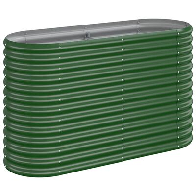 vidaXL Garden Raised Bed Powder-coated Steel 114x40x68 cm Green