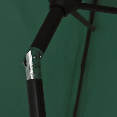 vidaXL LED Cantilever Garden Parasol 3 m Green