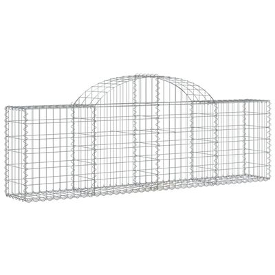 vidaXL Arched Gabion Baskets 9 pcs 200x30x60/80 cm Galvanised Iron