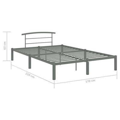 vidaXL Bed Frame without Mattress Grey Metal 160x200 cm