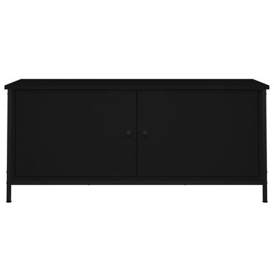 vidaXL TV Cabinet with Doors Black 102x35x45 cm Engineered Wood