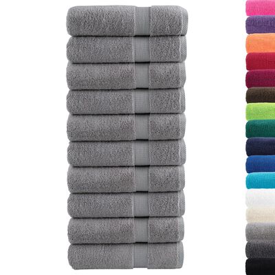 vidaXL Premium Bath Towels SOLUND 10pcs Grey 100x150cm 600gsm