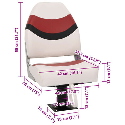 vidaXL 2 Piece Foldable Boat Seat Set High Backrest