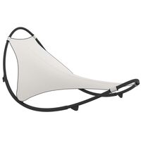 vidaXL Rocking Sun Lounger with Wheels Steel & Textilene Fabric Cream