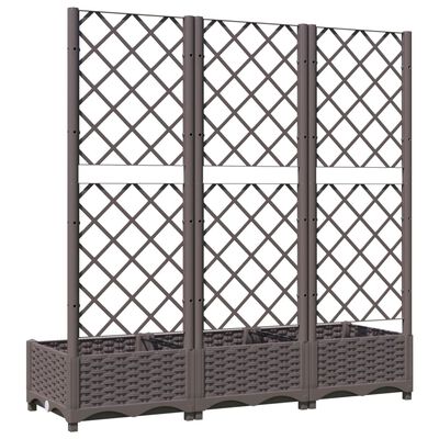 vidaXL Garden Planter with Trellis Brown 120x40x121.5 cm PP