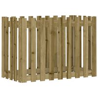 vidaXL Garden Raised Bed with Fence Design 100x50x70 cm Impregnated Wood Pine