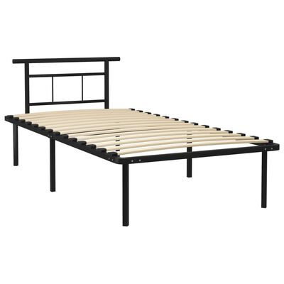 vidaXL Bed Frame without Mattress Black Metal 100x200 cm