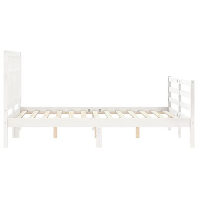 vidaXL Bed Frame without Mattress White 140x200 cm Solid Wood