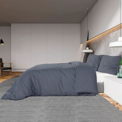 vidaXL Duvet Cover Set Anthracite 155x220 cm Light-weight Microfiber