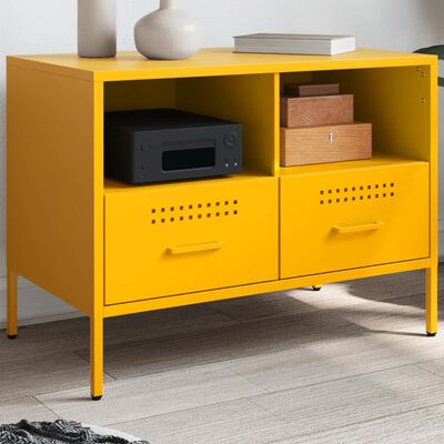 vidaXL TV Cabinet Mustard Yellow 68x39x50.5 cm Steel