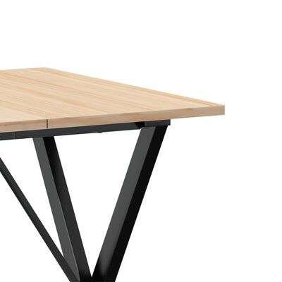 vidaXL Dining Table X-Frame 60x60x75 cm Solid Wood Pine and Cast Iron