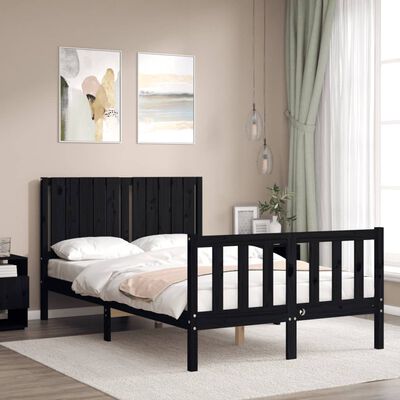 vidaXL Bed Frame without Mattress Black 120x200 cm Solid Wood Pine