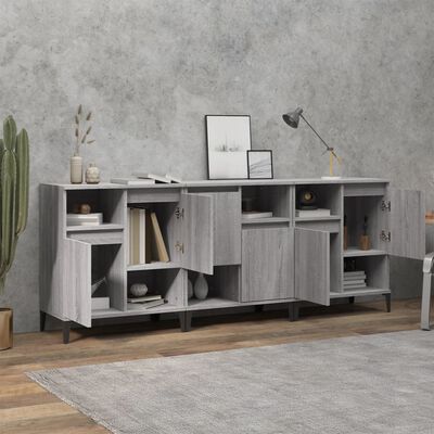 vidaXL Sideboards 3 pcs Grey Sonoma 60x35x70 cm Engineered Wood