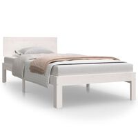 vidaXL Bed Frame without Mattress White Solid Wood Pine 90x200 cm