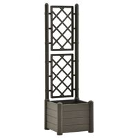 vidaXL Garden Planter with Trellis 43x43x142 cm PP Anthracite