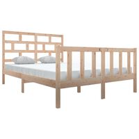 vidaXL Bed Frame without Mattress Solid Wood Pine King Size