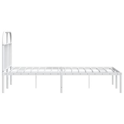 vidaXL Metal Bed Frame without Mattress with Headboard White 120x200 cm