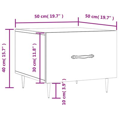 vidaXL Coffee Tables 2pcs High Gloss White 50x50x40 cm Engineered Wood