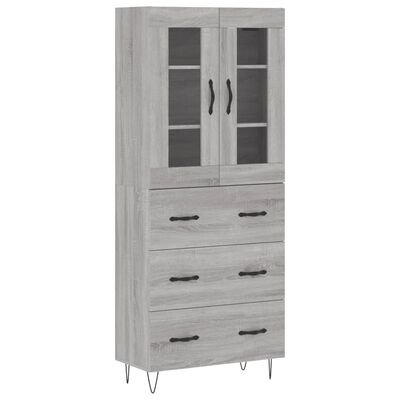 vidaXL Highboard Grey Sonoma 69.5x34x180 cm Engineered Wood