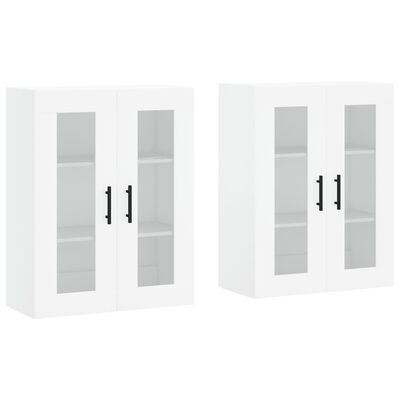 vidaXL Wall Mounted Cabinets 2 pcs White Engineered Wood