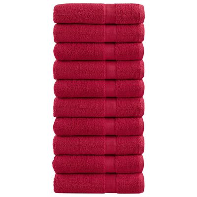 vidaXL Premium Hand Towels SOLUND 10 pcs Red 50x100 cm 600 gsm