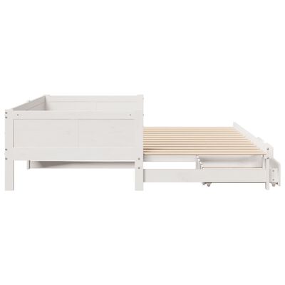 vidaXL Daybed with Trundle and Drawers without Mattress White 80x200 cm