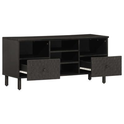 vidaXL TV Cabinet Black 100x33x46 cm Solid Wood Mango