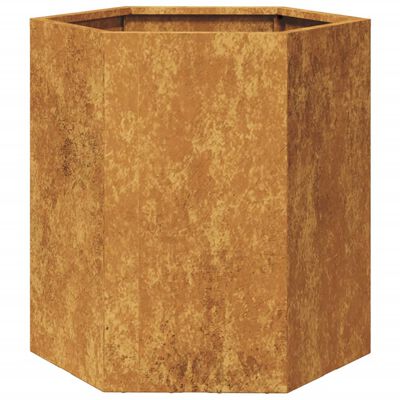 vidaXL Garden Planter Hexagon 46x40x45 cm Corten Steel