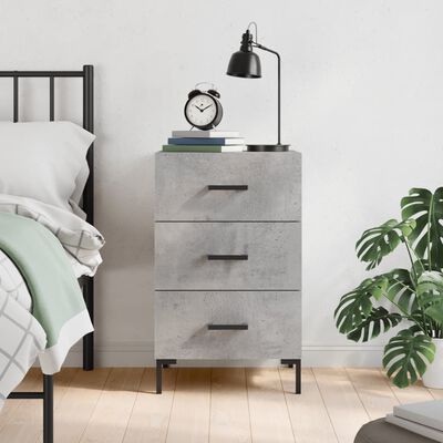 vidaXL Bedside Cabinet Concrete Grey 40x40x66 cm Engineered Wood