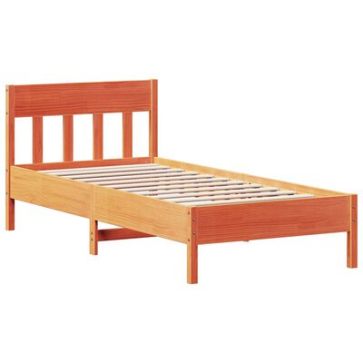 vidaXL Bed Frame without Mattress Wax Brown 100x200 cm Solid Wood Pine