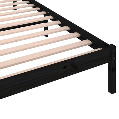 vidaXL Bed Frame without Mattress Solid Wood Pine 100x200 cm Black