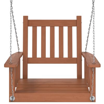 vidaXL Garden Swing Chair with Metal Chains Brown Solid Wood Fir