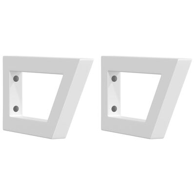 vidaXL Shelf Brackets for Washbasin 2 pcs White Trapezium Steel