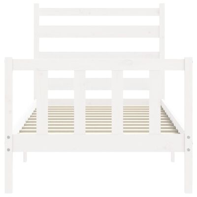 vidaXL Bed Frame without Mattress White 100x200 cm Solid Wood Pine