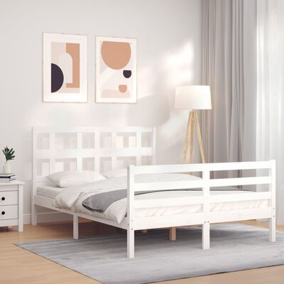 vidaXL Bed Frame without Mattress White 120x200 cm Solid Wood