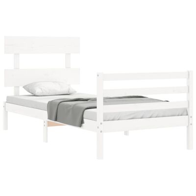 vidaXL Bed Frame without Mattress White 90x200 cm Solid Wood