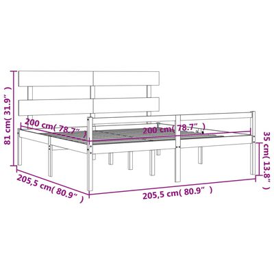 vidaXL Senior Bed without Mattress 200x200 cm Solid Wood