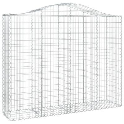 vidaXL Arched Gabion Baskets 25 pcs 200x50x160/180 cm Galvanised Iron