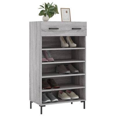 vidaXL Shoe Cabinet Grey Sonoma 60x35x105 cm Engineered Wood