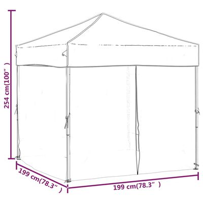 vidaXL Folding Party Tent with Sidewalls Anthracite 2x2 m