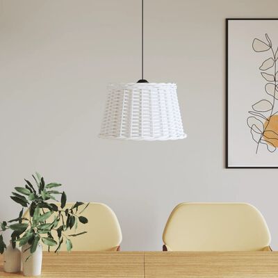 vidaXL Ceiling Lamp Shade White Ø45x28 cm Wicker