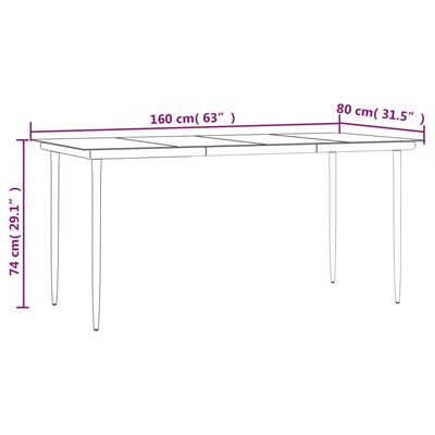 vidaXL 7 Piece Garden Dining Set Black