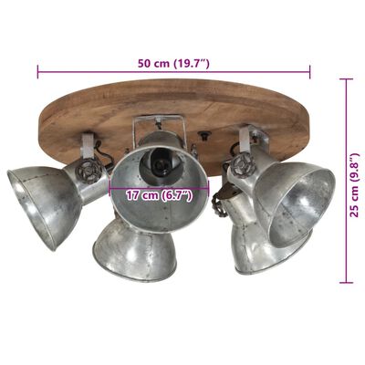 vidaXL Ceiling Lamp 25 W Vintage Silver 50x50x25 cm E27