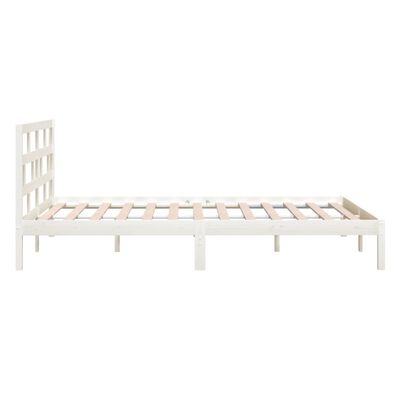 vidaXL Bed Frame without Mattress White Solid Wood 140x190 cm (809998+814195)