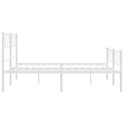 vidaXL Metal Bed Frame without Mattress with Footboard White 135x190 cm Double