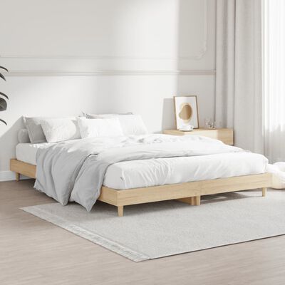 vidaXL Bed Frame without Mattress Sonoma Oak 135x190 cm Double Engineered Wood